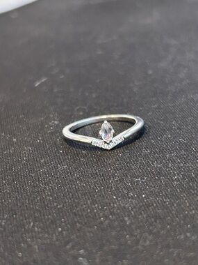 Authentic Pandora Ring 7.5 CLASSIC WISH Size 56 197790CZ preowned polished CZ